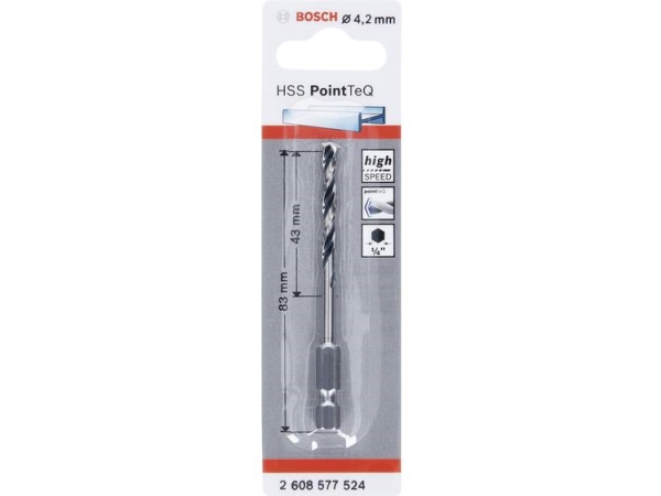 Bosch Metalbor Pointteq Hex Hss-R 4,2X83mm