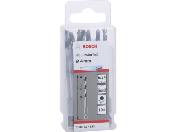 Bosch Metalbor Pointteq Hex Hss-R 4X83mm 10Stk
