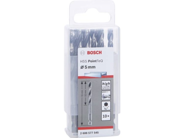 Bosch Metalbor Pointteq Hex Hss-R 5X91mm 10Stk