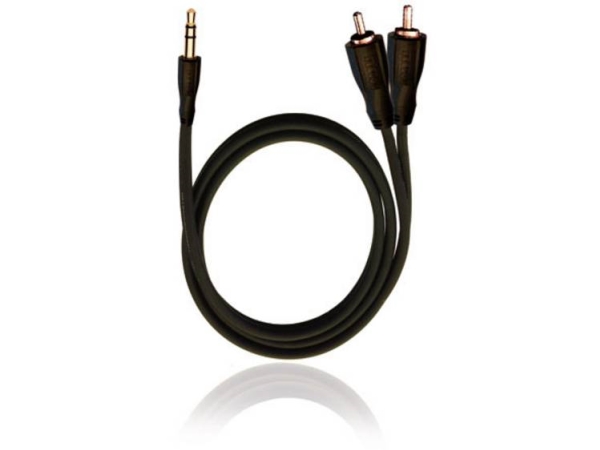 Rca D1c84012 Jack / Phono Audio Tilslutningskabel [2X Cinch-Stik - 1X Jackstik 3,5 Mm] 0.50 M Sort