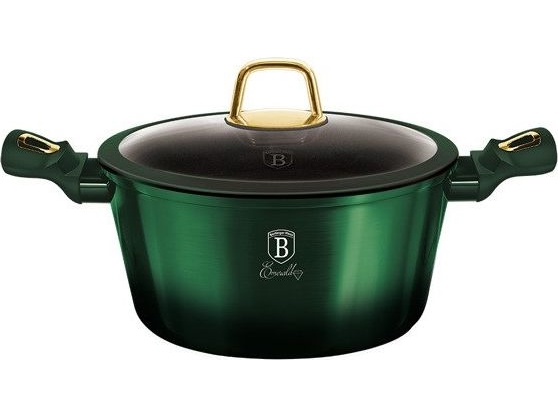 Berlinger Haus Bh/6059, Auflaufform, Rund, Aluminium, Gas, Halogen, Induktion, Schwarz, Grün, Titan
