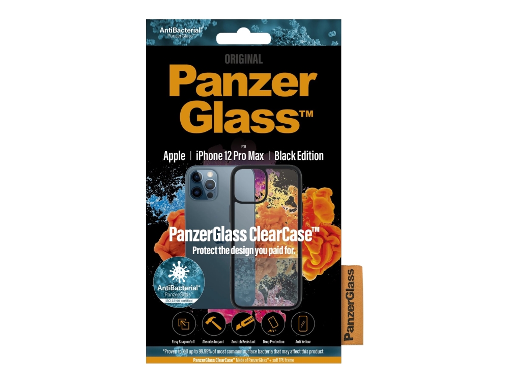Panzerglass Clearcase - Black Edition - Bagsidecover Til Mobiltelefon - Hærdet Glas, Termoplastisk Polyuretan (Tpu) - Sort, Klar - For Apple Iphone 1