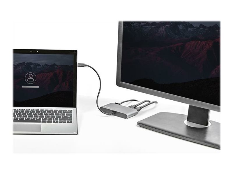 Startech Thunderbolt 3 Mini Dock - Portable Dual Monitor W/Hdmi 4K 60Hz - 2X Usb-A Hub (3.2/2.0), Gbe - 28Cm Cable - Tb3 Multiport Adapter - Mac/Wind