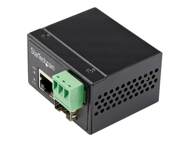 Startech Industrial Fiber To Ethernet Media Converter, 100Mbps Sfp To Rj45/Cat6, Singlemode/Multimode Optical Fiber To Copper Network, 12-56V Dc, Ip-