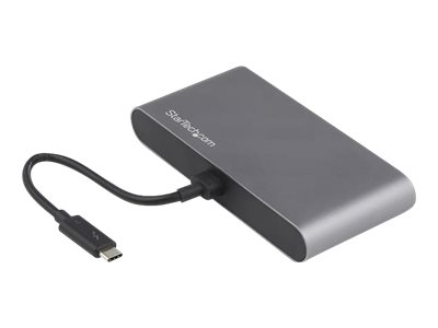 Startech.Com Dual-Monitor Thunderbolt Mini-Dock, 4K 60Hz Displayport, Treiberloser Hub Für Windows Und Mac, Gigabit-Ethernet, 1X Usb 5Gbps, 28Cm Kabe
