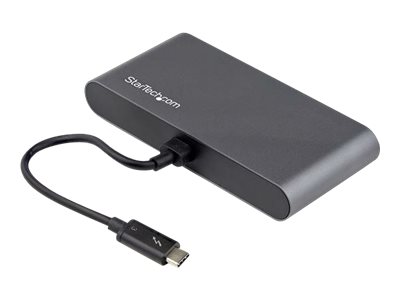 Startech.Com Thunderbolt 3 Mini Dockingstation - Tragbare Dockingstation Für Zwei Monitore, Hdmi 4K 60 Hz - 2X Usb-A Hub (3.2/2.0), Gbe - 28Cm Kabel