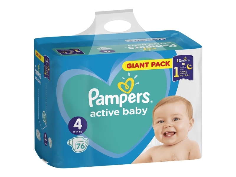 Billede af Pampers Active Baby Bleer 4, 9-14 Kg, 76 Stk.