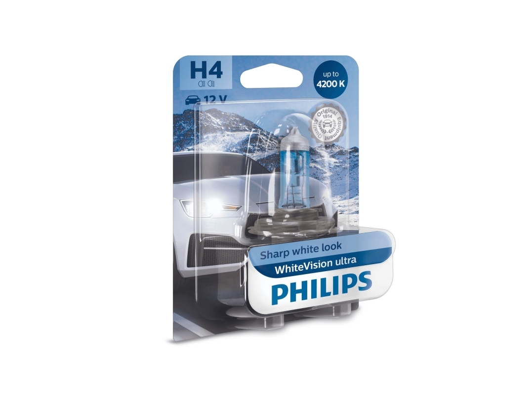 Philips Whitevision Ultra - H4 - 60/55W - 12V