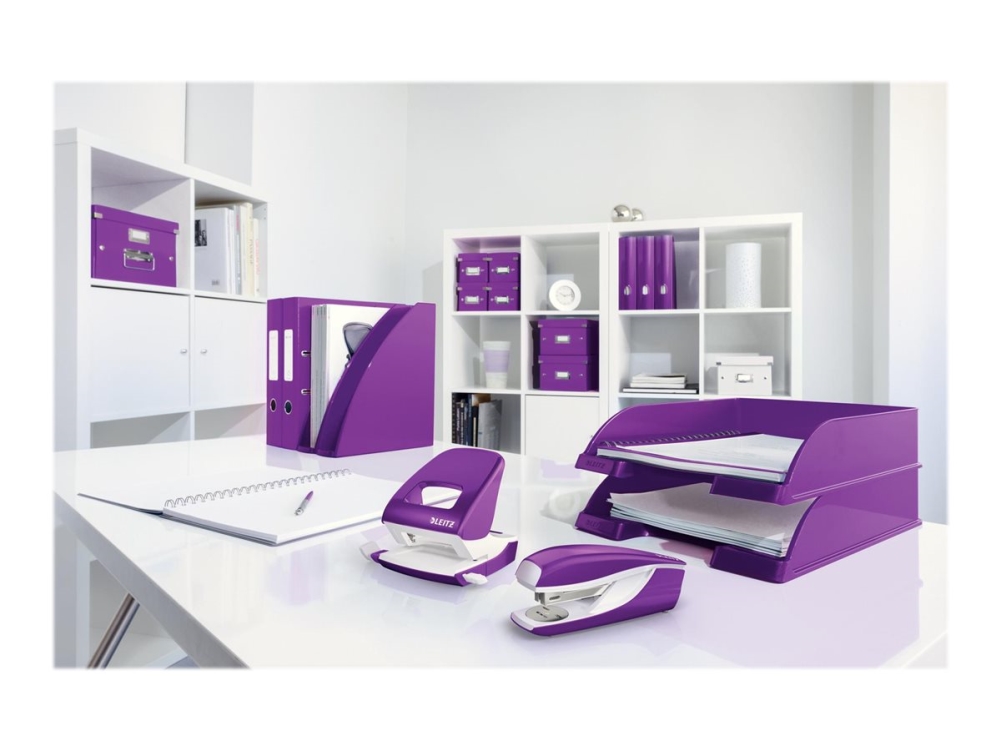 Hulapparat Leitz 5008 NeXXt WOW, 2-huls 30 ark metal blister Lilla