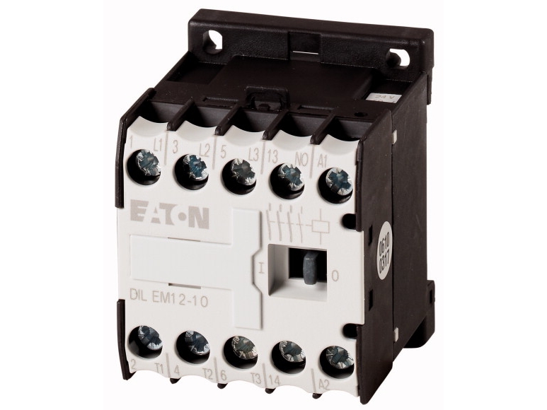 Eaton Dilem12-10(230V50hz,240V60hz), Kontaktor, Sort, Hvid, Ip20, 45 Mm, 52 Mm, 58 Mm