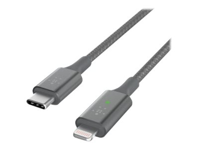 Belkin Smart Led Usb-C To Lightning, Lightning, Usb C, Grau, Gerade, Gerade, Aluminium