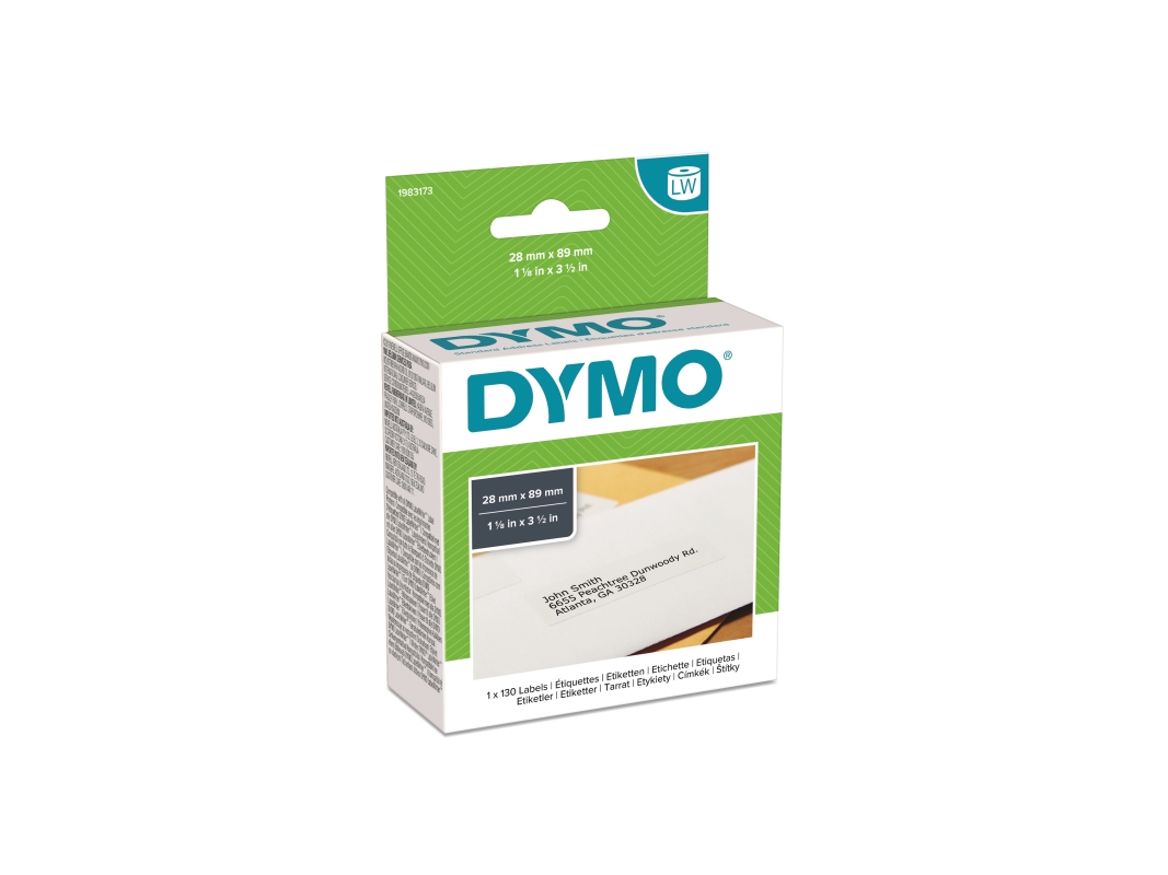 DYMO LabelWriter Standard - Selvklebende - hvit - 28 x 89 mm 130 etikett(er) (1 rull(er) x 130 adresseetiketter)