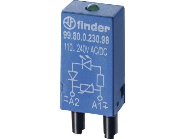 Finder Steckmodul Mit Led, Mit Varistor 99.80.0.230.98 Lichtfarbe: Grün (Passend Für Finder 84.84.2, Finder 94.54.1, Finder 94.82.3, Finder 94.84.3)