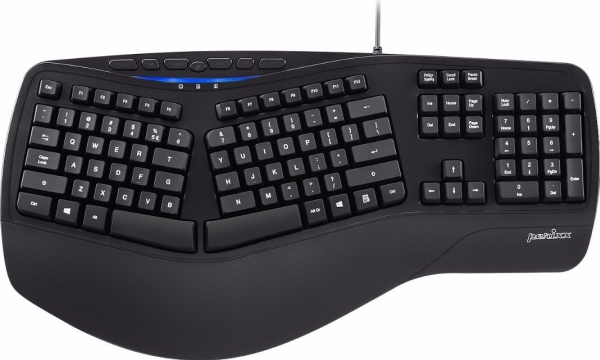 Perixx Keyboard Perixx Periboard-312 Wired Keyboard Backlit Ergonomic Black