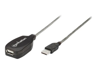 Manhattan 519779, 5 M, Usb A, Usb A, Usb 2.0, Hanstik/Hunstik, Sølv