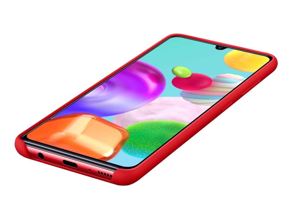 Samsung Silicone Cover Ef-Pa415 - Bagsidecover Til Mobiltelefon - Silicone - Rød - For Galaxy A41