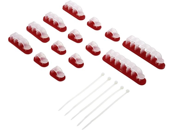 Tru Components Wcm-Set-Tt Kabelholder Selvklæbende 1386629-1 Transparent 19 Stk
