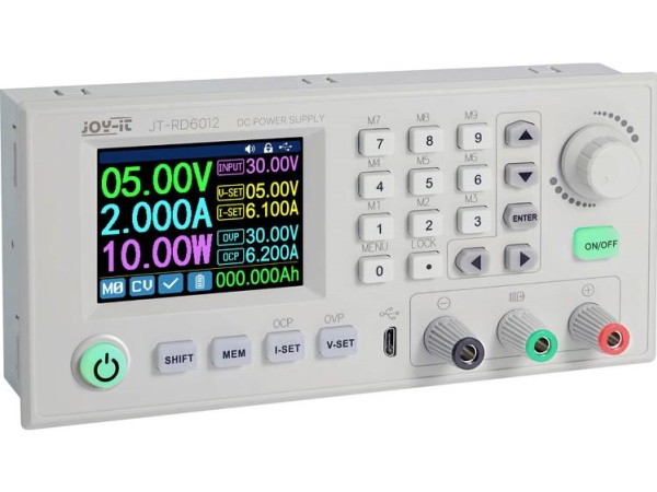 Joy-It Rd6012 Labornetzgerät, Einstellbar 0 - 60 V 0 - 12 A Fernsteuerbar, Programmierbar, Schmale Bauform Anzahl Ausgänge 2 X (Jt-Rd6012)