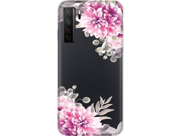 Casegadget Casegadget Case Overprint White Flowers Huawei P40 Lite 5G Standard