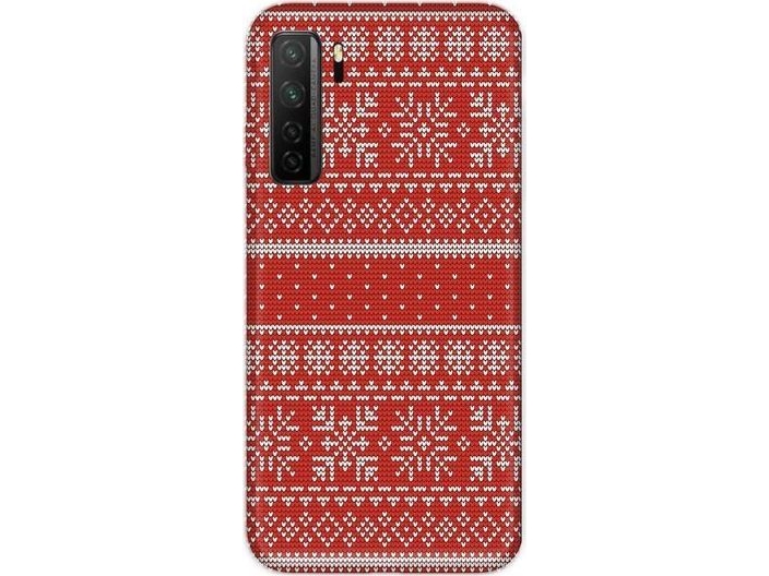 Casegadget Casegadget Case Overprint Red Snowflakes Huawei P40 Lite 5G Standard