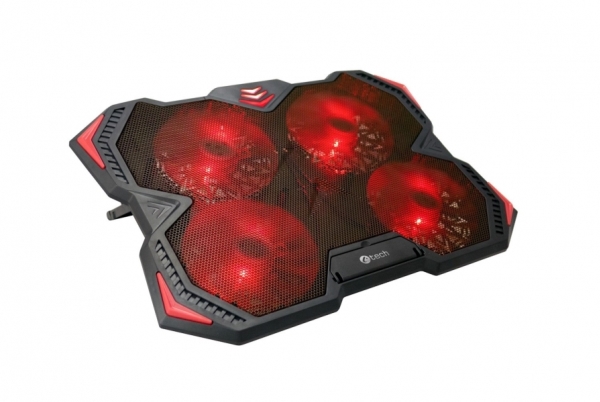 Cooling Pad C-Tech C-Tech Cooling Pad Unter Ntb Zefyros (Gcp-01R), Casual Gaming, 17,3", Rote Hintergrundbeleuchtung, Geschwindigkeitsregelung