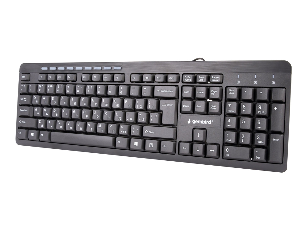 Gembird Kb-Um-106, Volle Größe (100%), Kabelgebunden, Usb, Qwerty, Schwarz