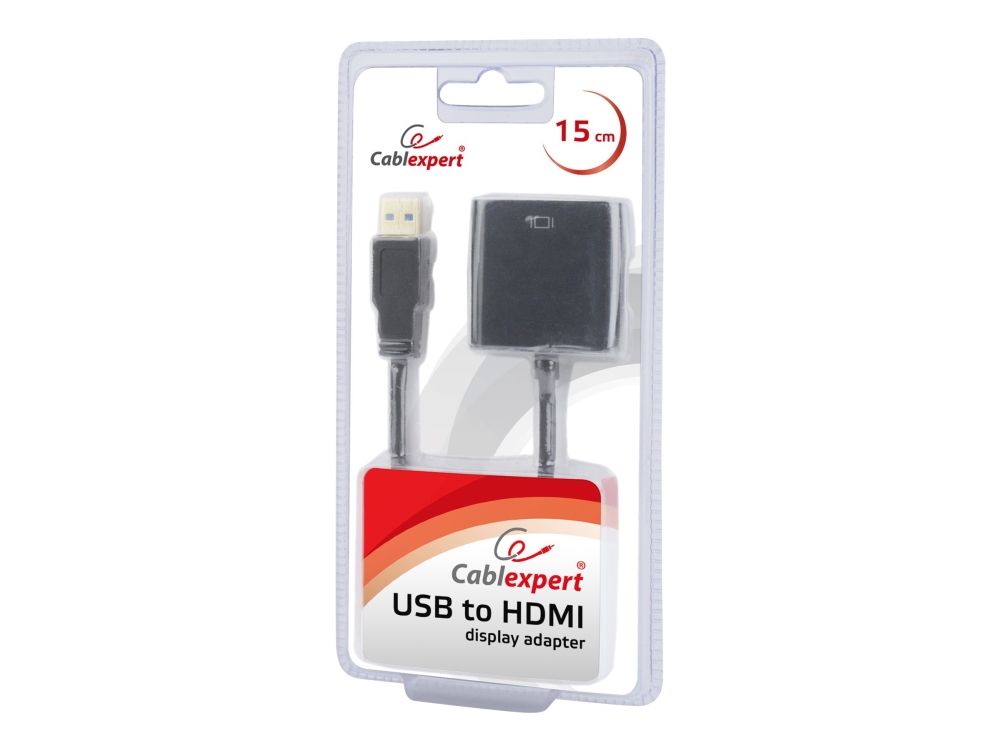 Cablexpert - Adapterkabel - USB Type A han til HDMI hun - 15 cm - sort - 1080p support