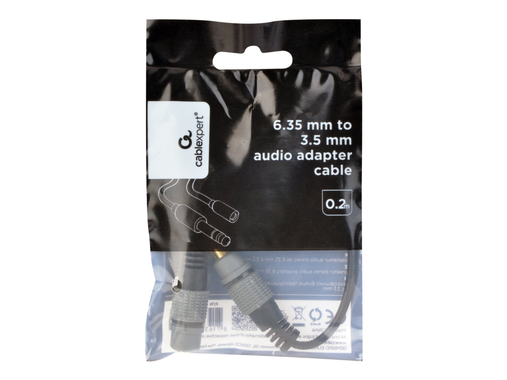 Cablexpert - Lyd Adapter - Stereostik Han Til Ministik Hun - 20 Cm - Sort