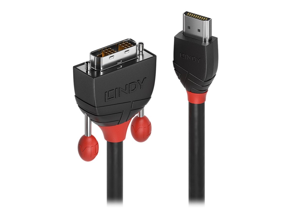Lindy Black Line - Adapterkabel - Enkeltlink - Hdmi Han Til Dvi-D Han - 3 M - Afskærmet - Grå - Rund