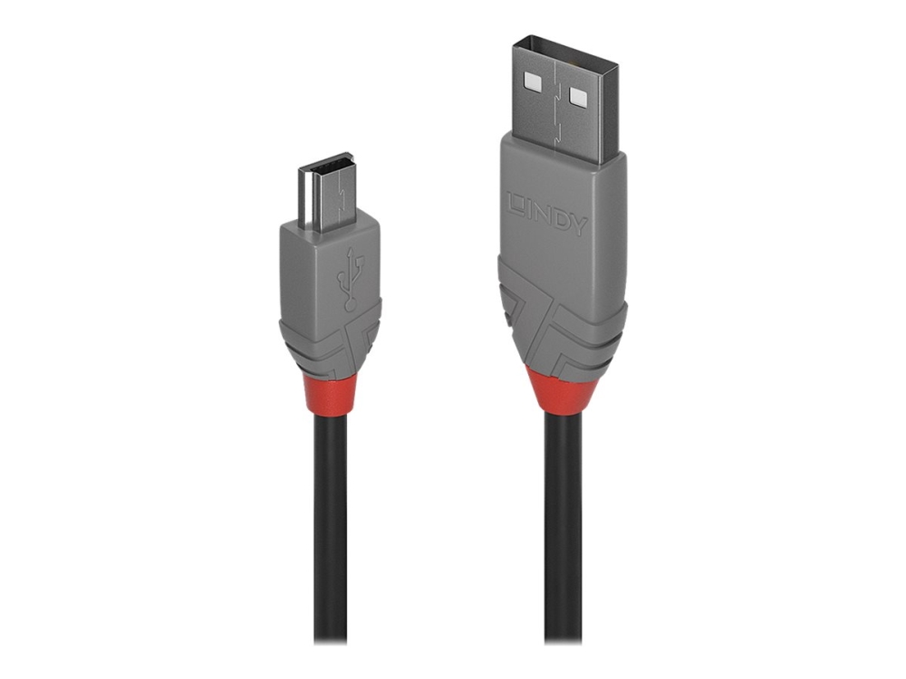 Lindy Anthra Line - USB-kabel - mini-USB type B (han) til Micro-USB Type B (han) - USB 2.0 - 50 cm - rund - sort