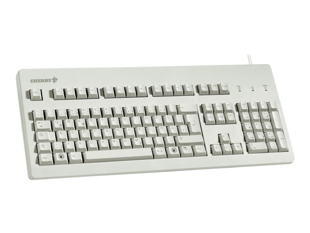 Cherry G80-3000 - Tastatur - Ps/2, Usb - Uk - Lysegrå