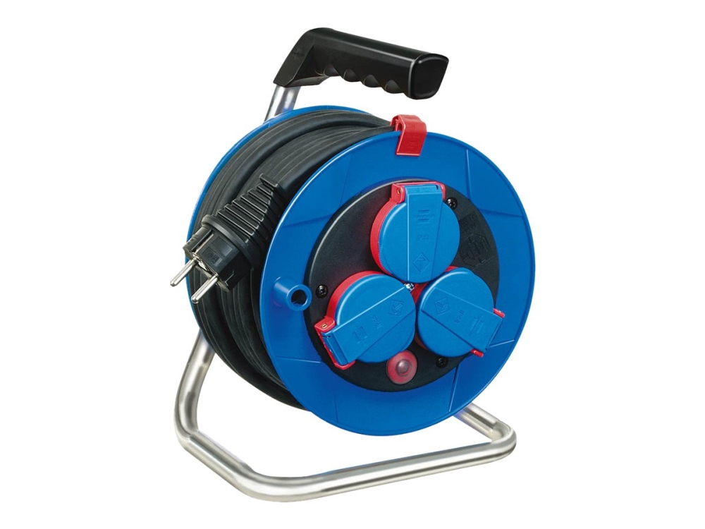 brennenstuhl Garant Compact cable reel H05RR-F 3G1,5 - Forlængelsesspole - input: strøm - output-stikforbindelser: 3 (strøm) - 15 m ledning - sort