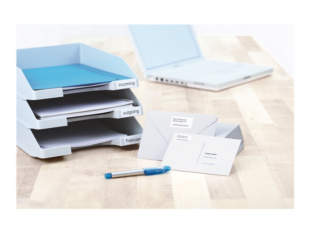 HERMA Premium - Papir - mat - permanent selvklæbende - hvid - 52.5 x 21.2 mm 1400 etikette(r) (25 ark x 56) laminerede etiketter