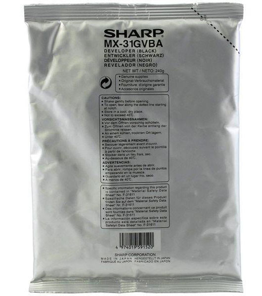 Sharp Mx31gvba - Sort - Developer - For Sharp Mx-2600N, Mx-3100N, Mx-4100N, Mx-4101N, Mx-5000N, Mx-5001N