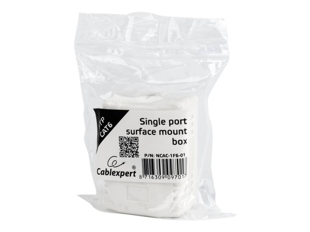 Cablexpert Ncac-1F6-01 - Aufputzdose Für Netzwerke - Cat 6 - Ftp - Rj-45 - Weiß