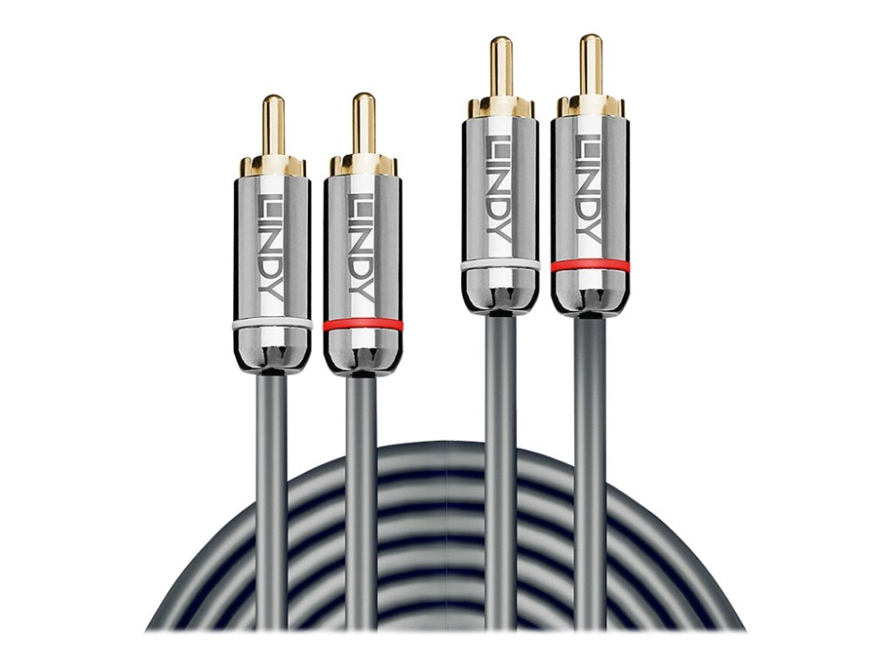 Lindy Cromo Line - Audiokabel - RCA han til RCA han - 3 m - antracit (sort) - rund
