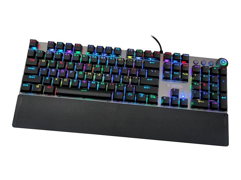 Ibox Aurora K-4 - Tastatur - Bagbelyst - Usb - Qwerty - Tastkontakt: Krgd Brown - Sort, Sølv