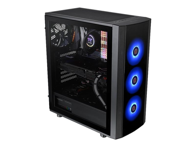 Thermaltake Versa J25 - Tempered Glass RGB Edition - tower - ATX - sidepanel med vindue (hærdet glas) - ingen strømforsyning (PS/2) - sort - USB/Lyd