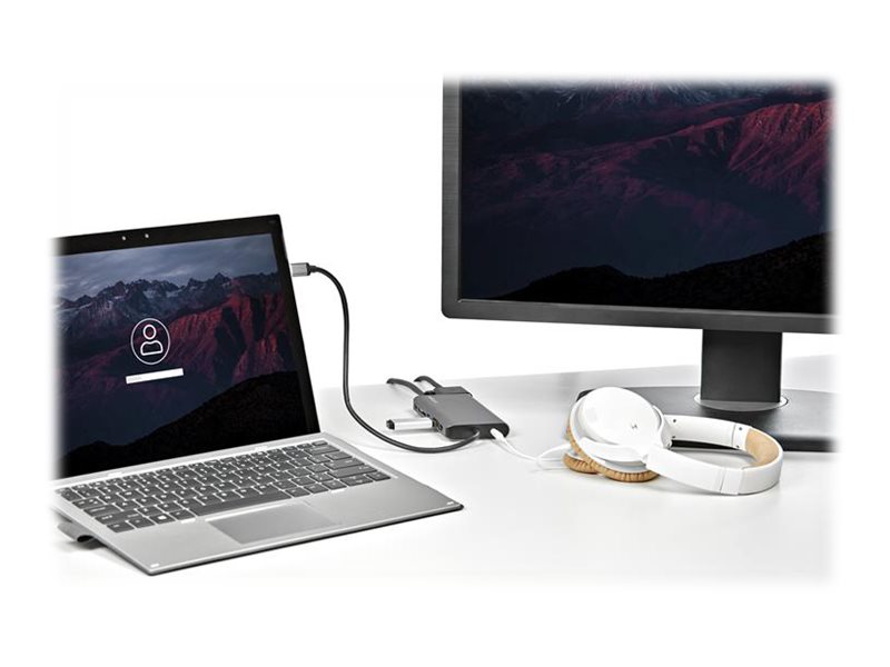 Startech.Com Usb-C Multiport Adapter - Usb-C Mini Reisedock Mit 4K Hdmi Oder 1080P Vga - 3X Usb 3.0-Hub, Sd, Gbe, Audio, 100W Pd Pass-Through - Tragb