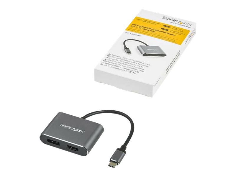 Startech.Com Usb-C-Multiport Adapter - Hdmi Oder Displayport - 4K 60Hz, Usb Typ-C, Hdmi-Ausgang, Displayports Ausgang, 3840 X 2160 Pixel