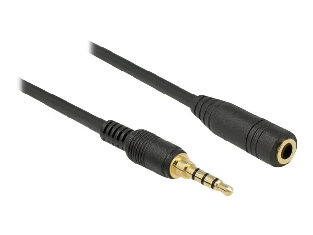 Delock - Forlængerkabel Til Audio - 4-Pæl Ministik Han Til 4-Pæl Ministik Hun - 2 M - Sort