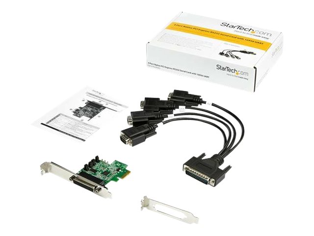Startech.Com 4 Port Serielle Pci Express Rs232 Adapter Karte - Pcie Rs232 Serielle Host Controller Karte - Pcie Auf Serielle Db9 Karte - 16950 Uart -