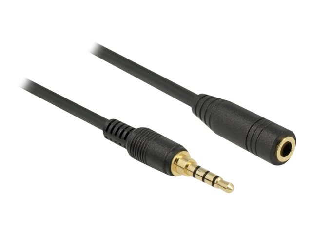 Delock - Forlængerkabel Til Audio - 4-Pæl Ministik Han Til 4-Pæl Ministik Hun - 50 Cm - Sort