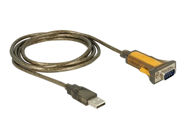 DeLOCK 65840, Musta, Keltainen, 1,5 m, USB A-tyyppi, DB-9, Uros, Uros