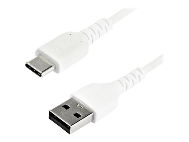Startech 2M Usb A To Usb C Charging Cable, Durable Fast Charge & Sync Usb 2.0 To Usb Type C Data Cord, Rugged Tpe Jacket Aramid Fiber M/M 3A White, S