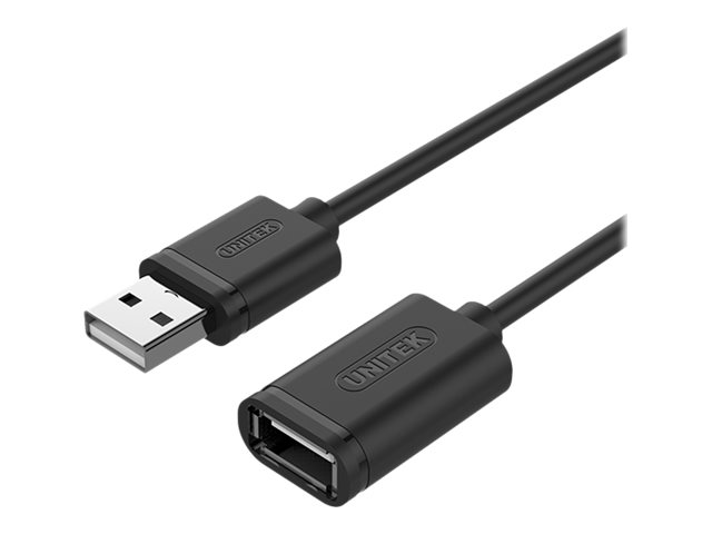 Unitek - Usb Forlængerkabel - Usb (Han) Til Usb (Hun) - Usb 2.0 - 1 M - Sort