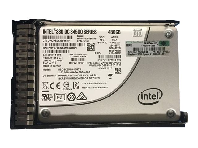 Hpe Read Intensive - Ssd - 480 Gb - Hot-Swap - 2,5" Sff - Sata 6Gb/S - Med Hpe Smart Carrier