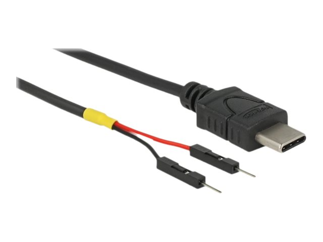 Delock - Usb / Strøm Kabel - 24 Pin Usb-C (Han) Til 2 Pin Usb-Samlestykke (Han) Separat - 20 Cm - Sort