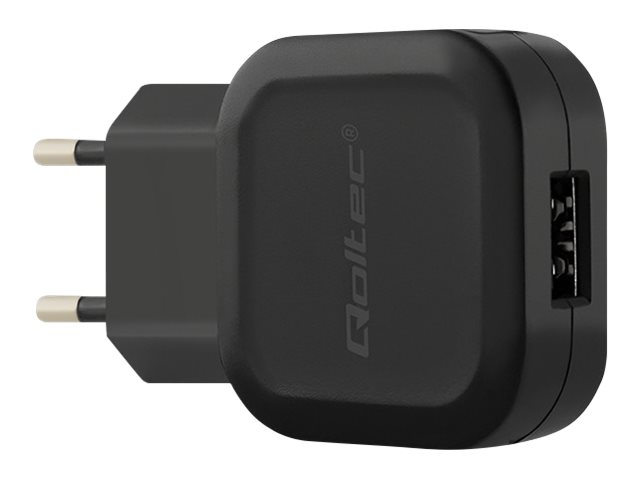 Qoltec - Stromversorgungsadapter - 12 Watt - 2,4 A (Usb) - Schwarz