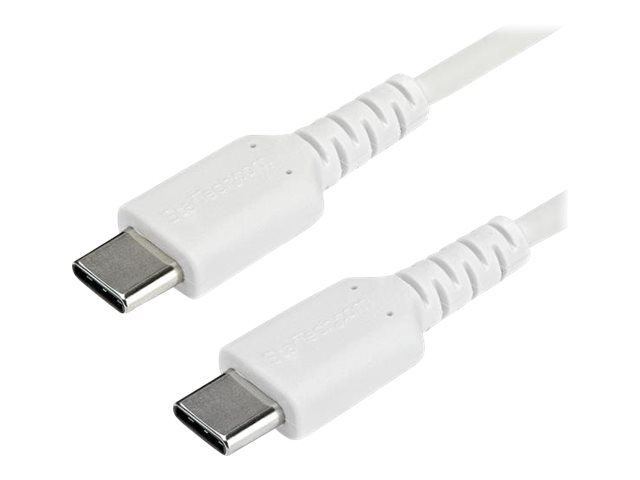 Startech.Com 2M Usb C Charging Cable, Durable Fast Charge & Sync Usb 2.0 Type C To Usb C Laptop Charger Cord, Tpe Jacket Aramid Fiber M/M 60W White,